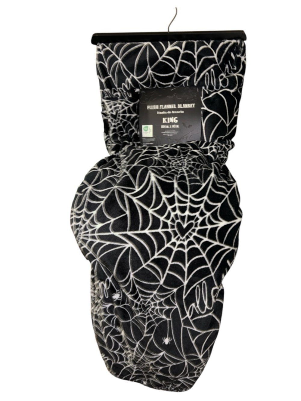 Black Spiderweb Plush Flannel Blanket